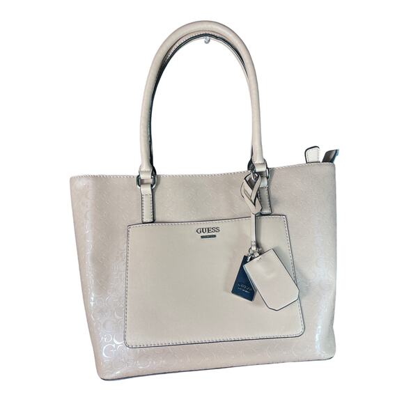 GUESS Noelle Small Elite Tote Handbag Light Pink - Picture 1 of 6